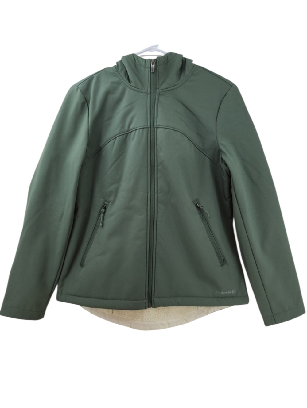 Avalanche Green Midweight Soft Shell Hooded Jacket Women’s Medium Sherpa Lined